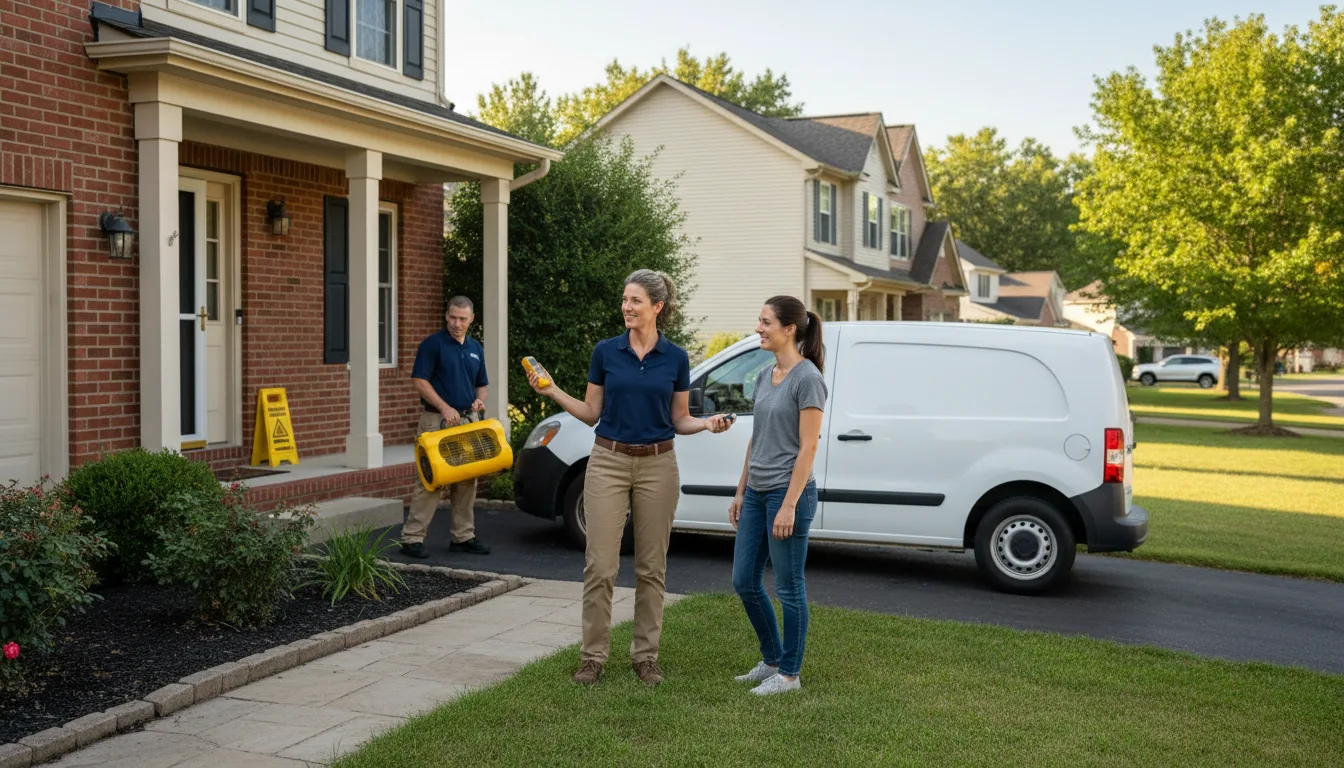 Residential water damage restoration in Bath, IL
